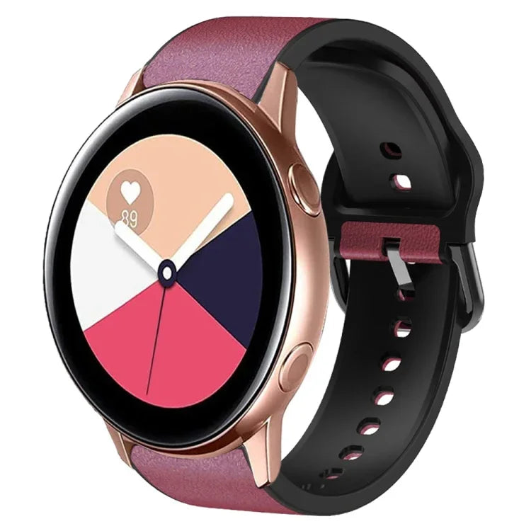 สายรัดนาฬิกาหนังซิลิโคนกาว 20 มม. สำหรับ Samsung Galaxy Watch 4 Classic 46 มม., สำหรับ Samsung Galaxy Watch 4 Classic 42 มม., สำหรับ Samsung Galaxy Watch Active 2