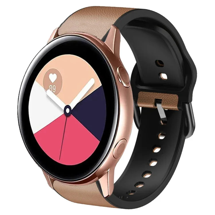 สายรัดนาฬิกาหนังซิลิโคนกาว 20 มม. สำหรับ Samsung Galaxy Watch 4 Classic 46 มม., สำหรับ Samsung Galaxy Watch 4 Classic 42 มม., สำหรับ Samsung Galaxy Watch Active 2