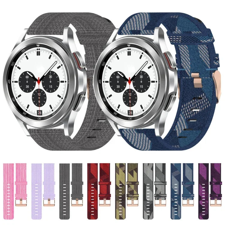 สายรัดนาฬิกาถักไนลอน 20 มม. สำหรับ Samsung Galaxy Watch4 Classic 42 มม., สำหรับ Samsung Galaxy Watch Active 2