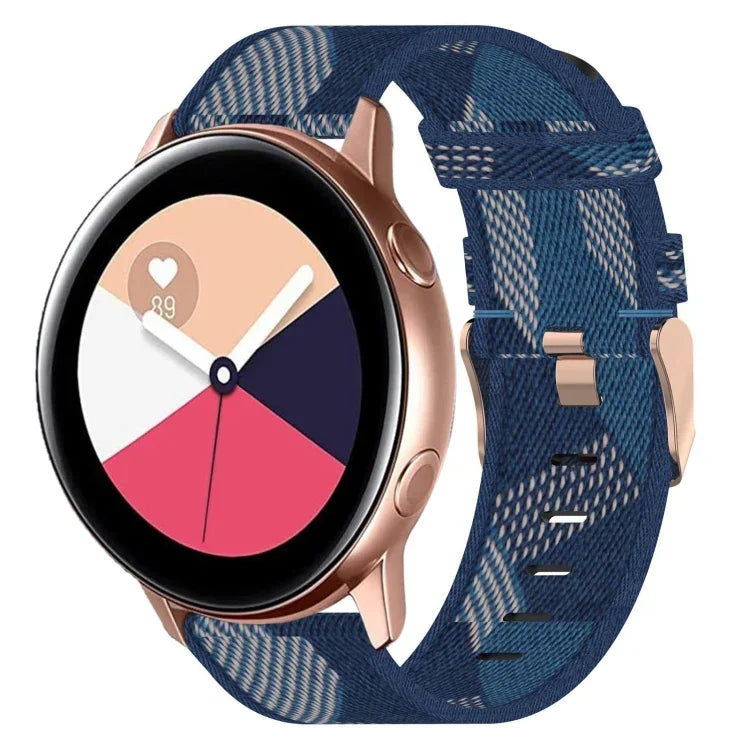 สายรัดนาฬิกาถักไนลอน 20 มม. สำหรับ Samsung Galaxy Watch4 Classic 42 มม., สำหรับ Samsung Galaxy Watch Active 2