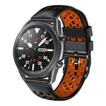 สายซิลิโคนระบายอากาศสองสี ขนาด 22 มม. สำหรับ Samsung Galaxy Watch3 45mm, Samsung Galaxy Watch 46mm, Samsung Gear S3 Classic, Samsung Gear S3 Frontier