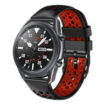 สายซิลิโคนระบายอากาศสองสี ขนาด 22 มม. สำหรับ Samsung Galaxy Watch3 45mm, Samsung Galaxy Watch 46mm, Samsung Gear S3 Classic, Samsung Gear S3 Frontier