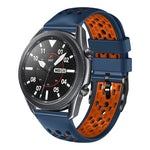 สายซิลิโคนระบายอากาศสองสี ขนาด 22 มม. สำหรับ Samsung Galaxy Watch3 45mm, Samsung Galaxy Watch 46mm, Samsung Gear S3 Classic, Samsung Gear S3 Frontier