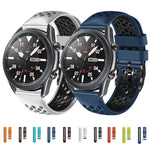 สายซิลิโคนระบายอากาศสองสี ขนาด 22 มม. สำหรับ Samsung Galaxy Watch3 45mm, Samsung Galaxy Watch 46mm, Samsung Gear S3 Classic, Samsung Gear S3 Frontier