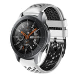 สายซิลิโคนระบายอากาศสองสี ขนาด 22 มม. สำหรับ Samsung Galaxy Watch3 45mm, Samsung Galaxy Watch 46mm, Samsung Gear S3 Classic, Samsung Gear S3 Frontier