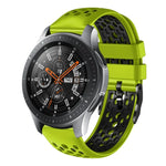 สายซิลิโคนระบายอากาศสองสี ขนาด 22 มม. สำหรับ Samsung Galaxy Watch3 45mm, Samsung Galaxy Watch 46mm, Samsung Gear S3 Classic, Samsung Gear S3 Frontier