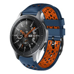 สายซิลิโคนระบายอากาศสองสี ขนาด 22 มม. สำหรับ Samsung Galaxy Watch3 45mm, Samsung Galaxy Watch 46mm, Samsung Gear S3 Classic, Samsung Gear S3 Frontier