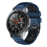สายซิลิโคนระบายอากาศสองสี ขนาด 22 มม. สำหรับ Samsung Galaxy Watch3 45mm, Samsung Galaxy Watch 46mm, Samsung Gear S3 Classic, Samsung Gear S3 Frontier