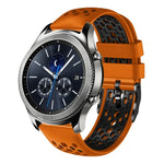 สายซิลิโคนระบายอากาศสองสี ขนาด 22 มม. สำหรับ Samsung Galaxy Watch3 45mm, Samsung Galaxy Watch 46mm, Samsung Gear S3 Classic, Samsung Gear S3 Frontier