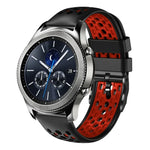 สายซิลิโคนระบายอากาศสองสี ขนาด 22 มม. สำหรับ Samsung Galaxy Watch3 45mm, Samsung Galaxy Watch 46mm, Samsung Gear S3 Classic, Samsung Gear S3 Frontier