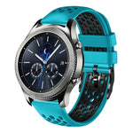 สายซิลิโคนระบายอากาศสองสี ขนาด 22 มม. สำหรับ Samsung Galaxy Watch3 45mm, Samsung Galaxy Watch 46mm, Samsung Gear S3 Classic, Samsung Gear S3 Frontier