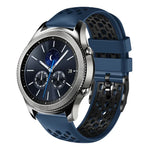 สายซิลิโคนระบายอากาศสองสี ขนาด 22 มม. สำหรับ Samsung Galaxy Watch3 45mm, Samsung Galaxy Watch 46mm, Samsung Gear S3 Classic, Samsung Gear S3 Frontier