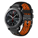 สายซิลิโคนระบายอากาศสองสี ขนาด 22 มม. สำหรับ Samsung Galaxy Watch3 45mm, Samsung Galaxy Watch 46mm, Samsung Gear S3 Classic, Samsung Gear S3 Frontier