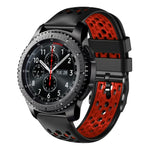 สายซิลิโคนระบายอากาศสองสี ขนาด 22 มม. สำหรับ Samsung Galaxy Watch3 45mm, Samsung Galaxy Watch 46mm, Samsung Gear S3 Classic, Samsung Gear S3 Frontier
