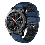 สายซิลิโคนระบายอากาศสองสี ขนาด 22 มม. สำหรับ Samsung Galaxy Watch3 45mm, Samsung Galaxy Watch 46mm, Samsung Gear S3 Classic, Samsung Gear S3 Frontier