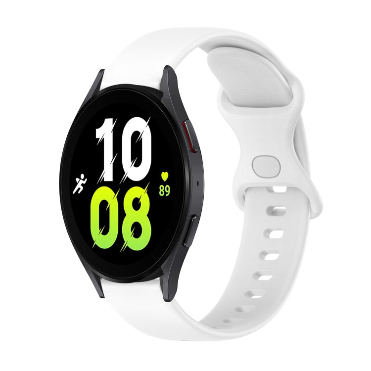 สายซิลิโคนสีทึบขนาด 20 มม. พร้อมหัวเข็มขัดแบบบัตเตอร์ฟลาย สำหรับ Samsung Galaxy Watch5 40 มม. สำหรับ Samsung Galaxy Watch5 44 มม. สำหรับ Samsung Galaxy Watch5 Pro 45 มม. สำหรับ Samsung Galaxy Watch4 40 มม.