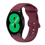 สายซิลิโคนสีเรียบหัวเข็มขัดผีเสื้อ 20mm สำหรับ Samsung Galaxy Watch 4 44mm, สำหรับ Samsung Galaxy Watch 4 Classic 46mm, สำหรับ Samsung Galaxy Watch 4 Classic 42mm, สำหรับ Samsung Galaxy Watch Active 2