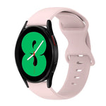สายซิลิโคนสีเรียบหัวเข็มขัดผีเสื้อ 20mm สำหรับ Samsung Galaxy Watch 4 44mm, สำหรับ Samsung Galaxy Watch 4 Classic 46mm, สำหรับ Samsung Galaxy Watch 4 Classic 42mm, สำหรับ Samsung Galaxy Watch Active 2