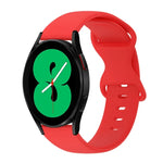 สายซิลิโคนสีเรียบหัวเข็มขัดผีเสื้อ 20mm สำหรับ Samsung Galaxy Watch 4 44mm, สำหรับ Samsung Galaxy Watch 4 Classic 46mm, สำหรับ Samsung Galaxy Watch 4 Classic 42mm, สำหรับ Samsung Galaxy Watch Active 2