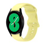 สายซิลิโคนสีเรียบหัวเข็มขัดผีเสื้อ 20mm สำหรับ Samsung Galaxy Watch 4 44mm, สำหรับ Samsung Galaxy Watch 4 Classic 46mm, สำหรับ Samsung Galaxy Watch 4 Classic 42mm, สำหรับ Samsung Galaxy Watch Active 2