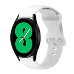 สายซิลิโคนสีเรียบหัวเข็มขัดผีเสื้อ 20mm สำหรับ Samsung Galaxy Watch 4 44mm, สำหรับ Samsung Galaxy Watch 4 Classic 46mm, สำหรับ Samsung Galaxy Watch 4 Classic 42mm, สำหรับ Samsung Galaxy Watch Active 2