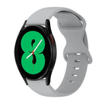 สายซิลิโคนสีเรียบหัวเข็มขัดผีเสื้อ 20mm สำหรับ Samsung Galaxy Watch 4 44mm, สำหรับ Samsung Galaxy Watch 4 Classic 46mm, สำหรับ Samsung Galaxy Watch 4 Classic 42mm, สำหรับ Samsung Galaxy Watch Active 2