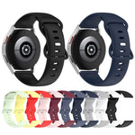 สายซิลิโคนสีเรียบหัวเข็มขัดผีเสื้อ 20mm สำหรับ Samsung Galaxy Watch 4 44mm, สำหรับ Samsung Galaxy Watch 4 Classic 46mm, สำหรับ Samsung Galaxy Watch 4 Classic 42mm, สำหรับ Samsung Galaxy Watch Active 2