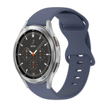 สายซิลิโคนสีเรียบหัวเข็มขัดผีเสื้อ 20mm สำหรับ Samsung Galaxy Watch 4 44mm, สำหรับ Samsung Galaxy Watch 4 Classic 46mm, สำหรับ Samsung Galaxy Watch 4 Classic 42mm, สำหรับ Samsung Galaxy Watch Active 2