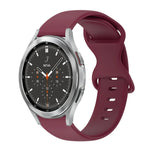 สายซิลิโคนสีเรียบหัวเข็มขัดผีเสื้อ 20mm สำหรับ Samsung Galaxy Watch 4 44mm, สำหรับ Samsung Galaxy Watch 4 Classic 46mm, สำหรับ Samsung Galaxy Watch 4 Classic 42mm, สำหรับ Samsung Galaxy Watch Active 2