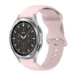 สายซิลิโคนสีเรียบหัวเข็มขัดผีเสื้อ 20mm สำหรับ Samsung Galaxy Watch 4 44mm, สำหรับ Samsung Galaxy Watch 4 Classic 46mm, สำหรับ Samsung Galaxy Watch 4 Classic 42mm, สำหรับ Samsung Galaxy Watch Active 2