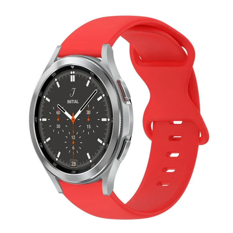 สายซิลิโคนสีเรียบหัวเข็มขัดผีเสื้อ 20mm สำหรับ Samsung Galaxy Watch 4 44mm, สำหรับ Samsung Galaxy Watch 4 Classic 46mm, สำหรับ Samsung Galaxy Watch 4 Classic 42mm, สำหรับ Samsung Galaxy Watch Active 2