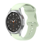สายซิลิโคนสีเรียบหัวเข็มขัดผีเสื้อ 20mm สำหรับ Samsung Galaxy Watch 4 44mm, สำหรับ Samsung Galaxy Watch 4 Classic 46mm, สำหรับ Samsung Galaxy Watch 4 Classic 42mm, สำหรับ Samsung Galaxy Watch Active 2