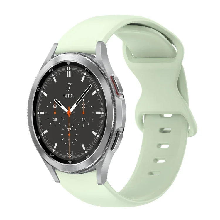 สายซิลิโคนสีเรียบหัวเข็มขัดผีเสื้อ 20mm สำหรับ Samsung Galaxy Watch 4 44mm, สำหรับ Samsung Galaxy Watch 4 Classic 46mm, สำหรับ Samsung Galaxy Watch 4 Classic 42mm, สำหรับ Samsung Galaxy Watch Active 2