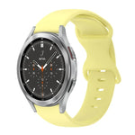 สายซิลิโคนสีเรียบหัวเข็มขัดผีเสื้อ 20mm สำหรับ Samsung Galaxy Watch 4 44mm, สำหรับ Samsung Galaxy Watch 4 Classic 46mm, สำหรับ Samsung Galaxy Watch 4 Classic 42mm, สำหรับ Samsung Galaxy Watch Active 2