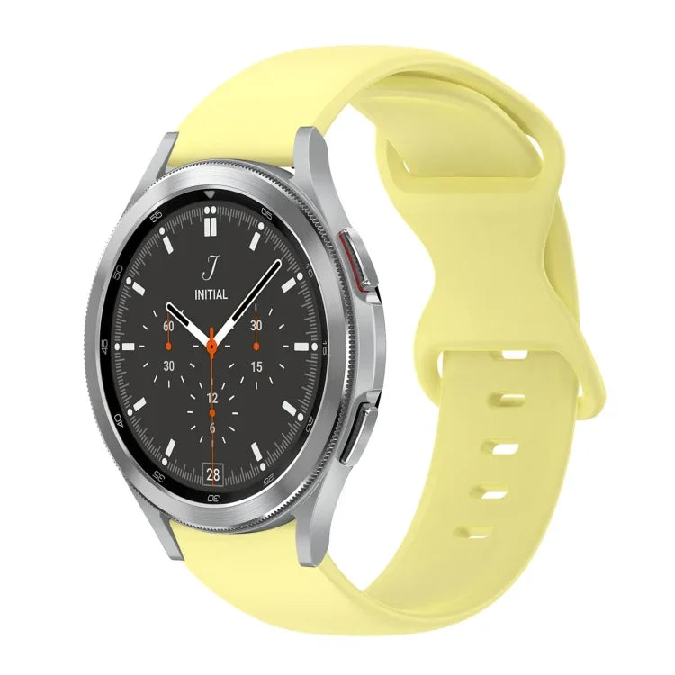 สายซิลิโคนสีเรียบหัวเข็มขัดผีเสื้อ 20mm สำหรับ Samsung Galaxy Watch 4 44mm, สำหรับ Samsung Galaxy Watch 4 Classic 46mm, สำหรับ Samsung Galaxy Watch 4 Classic 42mm, สำหรับ Samsung Galaxy Watch Active 2