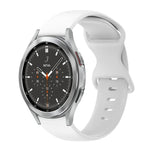 สายซิลิโคนสีเรียบหัวเข็มขัดผีเสื้อ 20mm สำหรับ Samsung Galaxy Watch 4 44mm, สำหรับ Samsung Galaxy Watch 4 Classic 46mm, สำหรับ Samsung Galaxy Watch 4 Classic 42mm, สำหรับ Samsung Galaxy Watch Active 2