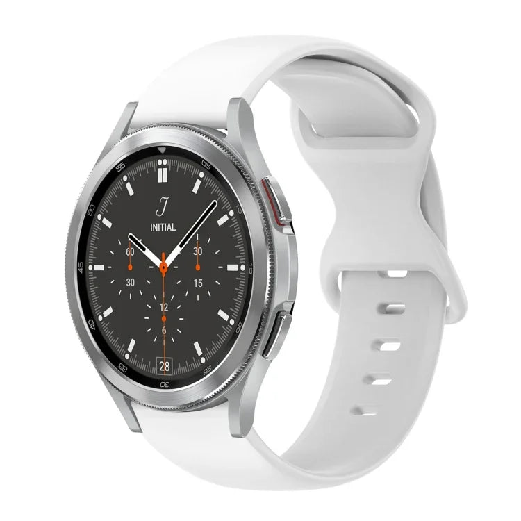 สายซิลิโคนสีเรียบหัวเข็มขัดผีเสื้อ 20mm สำหรับ Samsung Galaxy Watch 4 44mm, สำหรับ Samsung Galaxy Watch 4 Classic 46mm, สำหรับ Samsung Galaxy Watch 4 Classic 42mm, สำหรับ Samsung Galaxy Watch Active 2