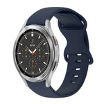 สายซิลิโคนสีเรียบหัวเข็มขัดผีเสื้อ 20mm สำหรับ Samsung Galaxy Watch 4 44mm, สำหรับ Samsung Galaxy Watch 4 Classic 46mm, สำหรับ Samsung Galaxy Watch 4 Classic 42mm, สำหรับ Samsung Galaxy Watch Active 2