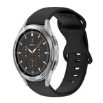 สายซิลิโคนสีเรียบหัวเข็มขัดผีเสื้อ 20mm สำหรับ Samsung Galaxy Watch 4 44mm, สำหรับ Samsung Galaxy Watch 4 Classic 46mm, สำหรับ Samsung Galaxy Watch 4 Classic 42mm, สำหรับ Samsung Galaxy Watch Active 2