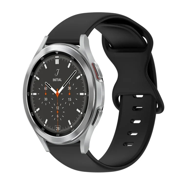สายซิลิโคนสีเรียบหัวเข็มขัดผีเสื้อ 20mm สำหรับ Samsung Galaxy Watch 4 44mm, สำหรับ Samsung Galaxy Watch 4 Classic 46mm, สำหรับ Samsung Galaxy Watch 4 Classic 42mm, สำหรับ Samsung Galaxy Watch Active 2