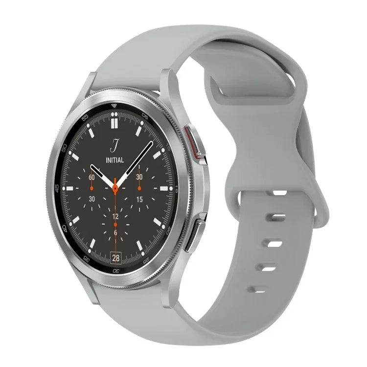 สายซิลิโคนสีเรียบหัวเข็มขัดผีเสื้อ 20mm สำหรับ Samsung Galaxy Watch 4 44mm, สำหรับ Samsung Galaxy Watch 4 Classic 46mm, สำหรับ Samsung Galaxy Watch 4 Classic 42mm, สำหรับ Samsung Galaxy Watch Active 2