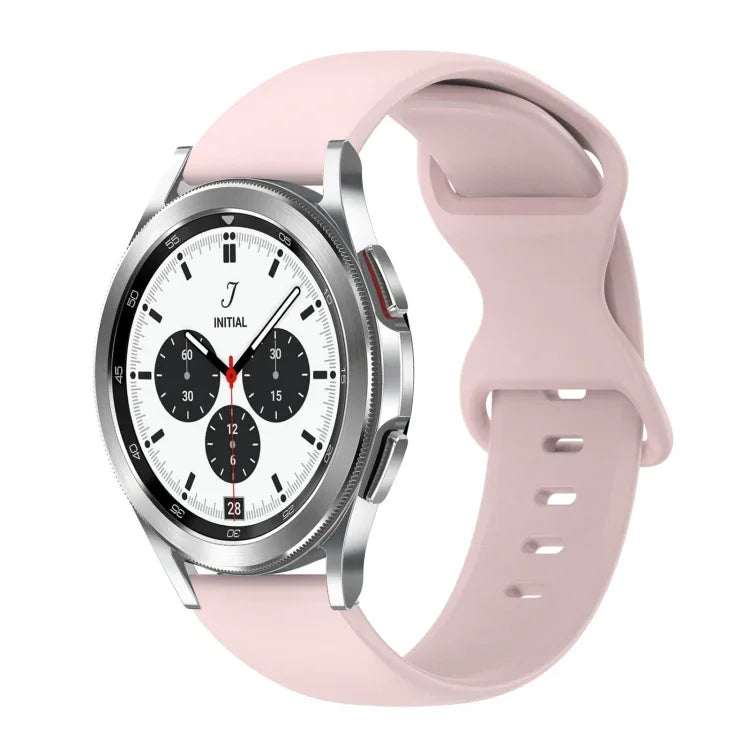 สายซิลิโคนสีเรียบหัวเข็มขัดผีเสื้อ 20mm สำหรับ Samsung Galaxy Watch 4 44mm, สำหรับ Samsung Galaxy Watch 4 Classic 46mm, สำหรับ Samsung Galaxy Watch 4 Classic 42mm, สำหรับ Samsung Galaxy Watch Active 2