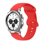 สายซิลิโคนสีเรียบหัวเข็มขัดผีเสื้อ 20mm สำหรับ Samsung Galaxy Watch 4 44mm, สำหรับ Samsung Galaxy Watch 4 Classic 46mm, สำหรับ Samsung Galaxy Watch 4 Classic 42mm, สำหรับ Samsung Galaxy Watch Active 2