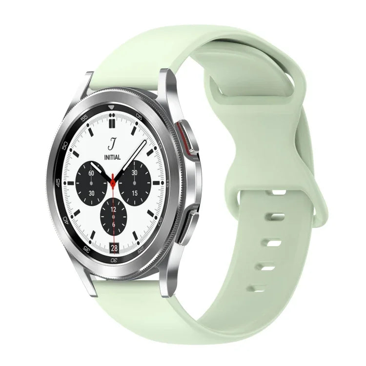 สายซิลิโคนสีเรียบหัวเข็มขัดผีเสื้อ 20mm สำหรับ Samsung Galaxy Watch 4 44mm, สำหรับ Samsung Galaxy Watch 4 Classic 46mm, สำหรับ Samsung Galaxy Watch 4 Classic 42mm, สำหรับ Samsung Galaxy Watch Active 2