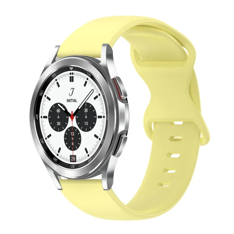 สายซิลิโคนสีเรียบหัวเข็มขัดผีเสื้อ 20mm สำหรับ Samsung Galaxy Watch 4 44mm, สำหรับ Samsung Galaxy Watch 4 Classic 46mm, สำหรับ Samsung Galaxy Watch 4 Classic 42mm, สำหรับ Samsung Galaxy Watch Active 2