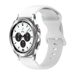 สายซิลิโคนสีเรียบหัวเข็มขัดผีเสื้อ 20mm สำหรับ Samsung Galaxy Watch 4 44mm, สำหรับ Samsung Galaxy Watch 4 Classic 46mm, สำหรับ Samsung Galaxy Watch 4 Classic 42mm, สำหรับ Samsung Galaxy Watch Active 2