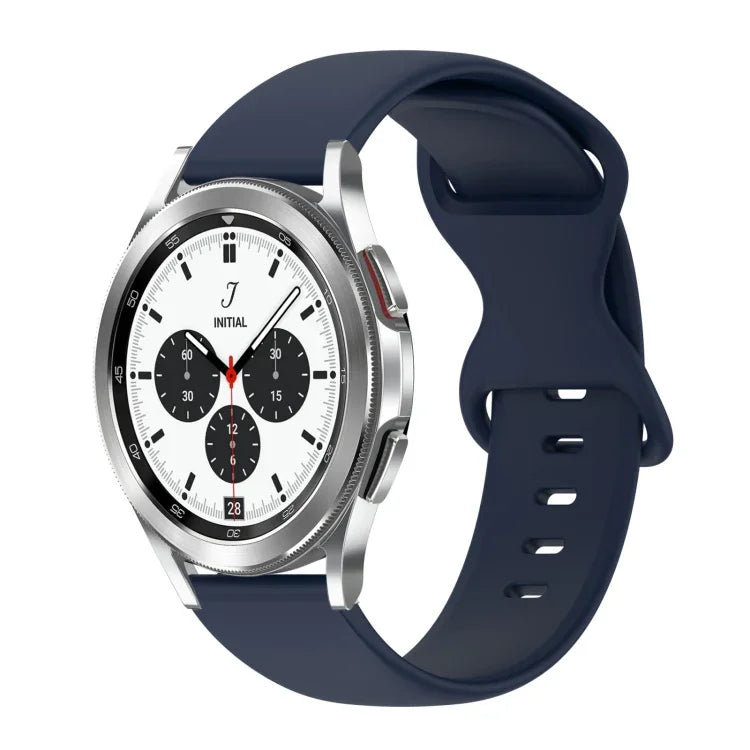 สายซิลิโคนสีเรียบหัวเข็มขัดผีเสื้อ 20mm สำหรับ Samsung Galaxy Watch 4 44mm, สำหรับ Samsung Galaxy Watch 4 Classic 46mm, สำหรับ Samsung Galaxy Watch 4 Classic 42mm, สำหรับ Samsung Galaxy Watch Active 2