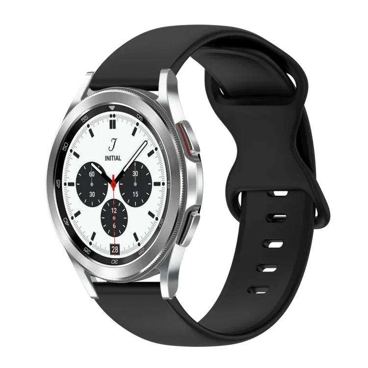 สายซิลิโคนสีเรียบหัวเข็มขัดผีเสื้อ 20mm สำหรับ Samsung Galaxy Watch 4 44mm, สำหรับ Samsung Galaxy Watch 4 Classic 46mm, สำหรับ Samsung Galaxy Watch 4 Classic 42mm, สำหรับ Samsung Galaxy Watch Active 2