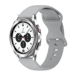 สายซิลิโคนสีเรียบหัวเข็มขัดผีเสื้อ 20mm สำหรับ Samsung Galaxy Watch 4 44mm, สำหรับ Samsung Galaxy Watch 4 Classic 46mm, สำหรับ Samsung Galaxy Watch 4 Classic 42mm, สำหรับ Samsung Galaxy Watch Active 2