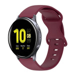 สายซิลิโคนสีเรียบหัวเข็มขัดผีเสื้อ 20mm สำหรับ Samsung Galaxy Watch 4 44mm, สำหรับ Samsung Galaxy Watch 4 Classic 46mm, สำหรับ Samsung Galaxy Watch 4 Classic 42mm, สำหรับ Samsung Galaxy Watch Active 2